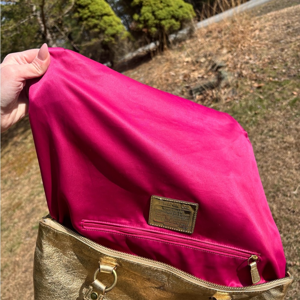 COACH Poppy Metallic Gold Shoulder Bag - Picture 7 of 17